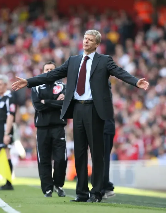 Framed Print : Arsene Wenger Celebrates Arsenal's 2-0 Victory Over Manchester City, 2009