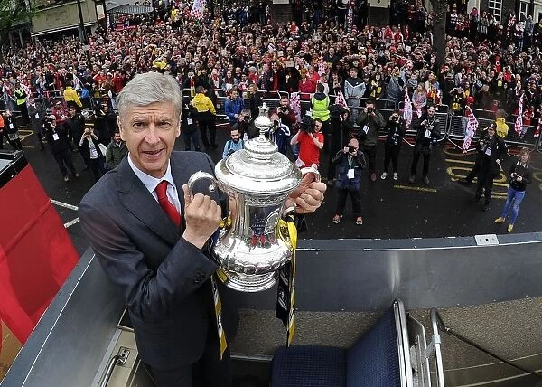 Arsene Wenger Celebrates Arsenal's FA Cup Victory: Parade in London, 2015