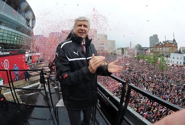 Arsene Wenger Celebrates Arsenal's FA Cup Victory: Parade in Islington, 2015