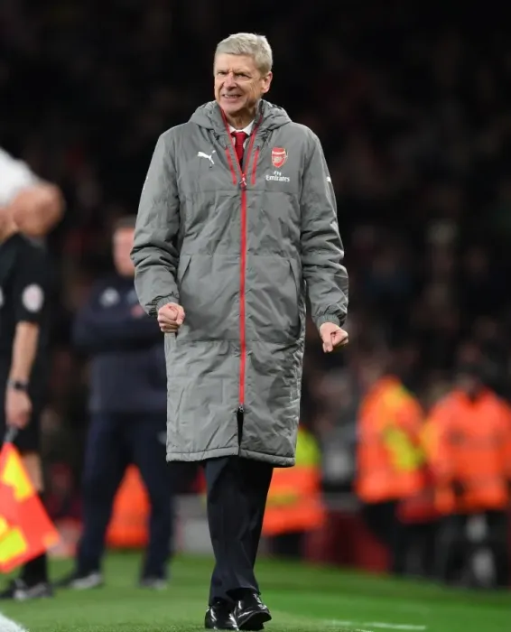 Framed Print : Arsene Wenger Celebrates Arsenal's Goal Against Leicester City (2016-17)
