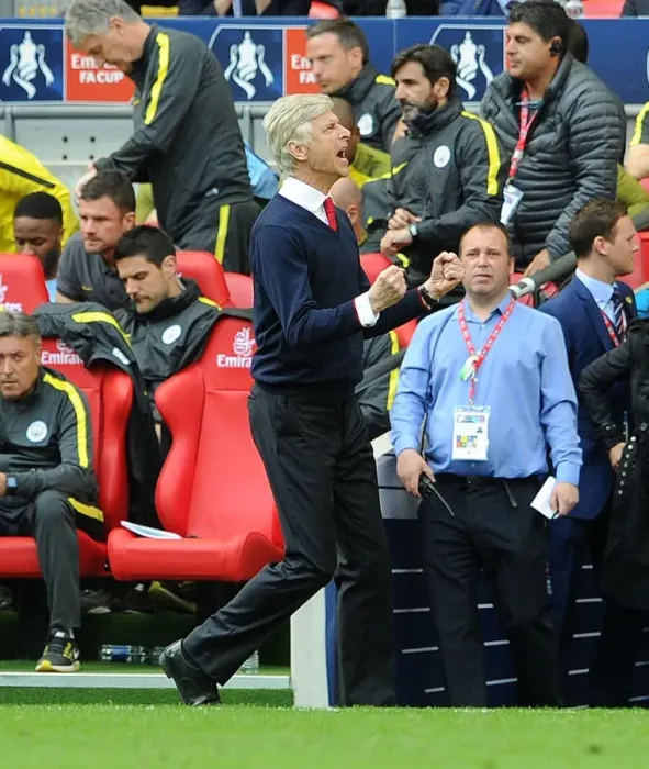 Framed Print : Arsene Wenger Celebrates FA Cup Semi-Final Victory Over Manchester City Framed Print : Arsene Wenger Celebrates FA Cup Semi-Final Victory Over Manchester City