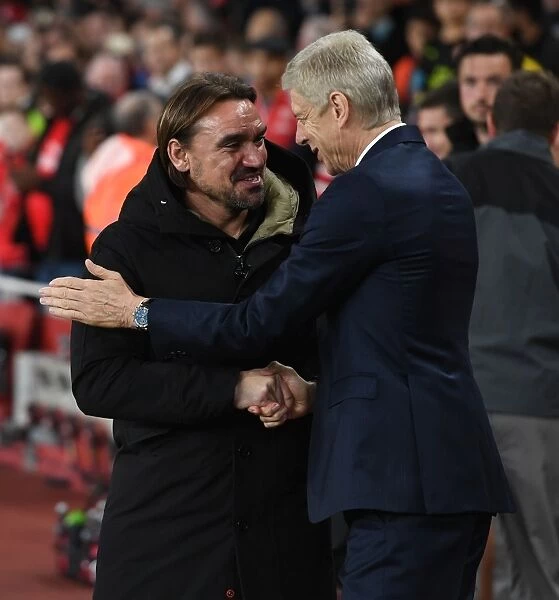 Arsene Wenger and Daniel Farke: A Pre-Match Encounter at the Emirates Stadium - Arsenal vs Norwich City, Carabao Cup 2017-18