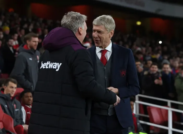 Framed Print : Arsene Wenger and David Moyes Pre-Match: Arsenal vs. West Ham United - Carabao Cup Quarterfinals Framed Print : Arsene Wenger and David Moyes Pre-Match: Arsenal vs. West Ham United - Carabao Cup Quarterfinals