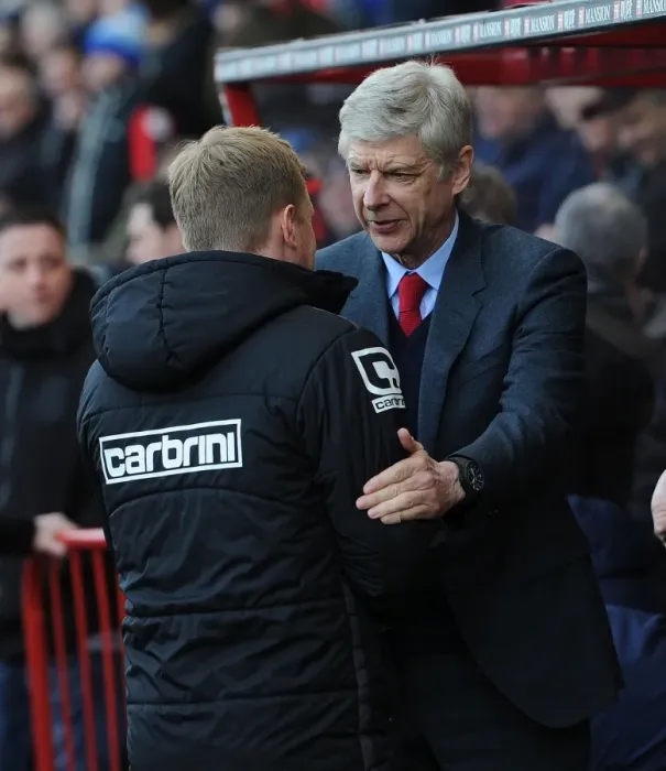 Framed Print : Arsene Wenger and Eddie Howe: A Pre-Match Handshake at the Bournemouth vs. Arsenal Premier League Match (2016) Framed Print : Arsene Wenger and Eddie Howe: A Pre-Match Handshake at the Bournemouth vs. Arsenal Premier League Match (2016)