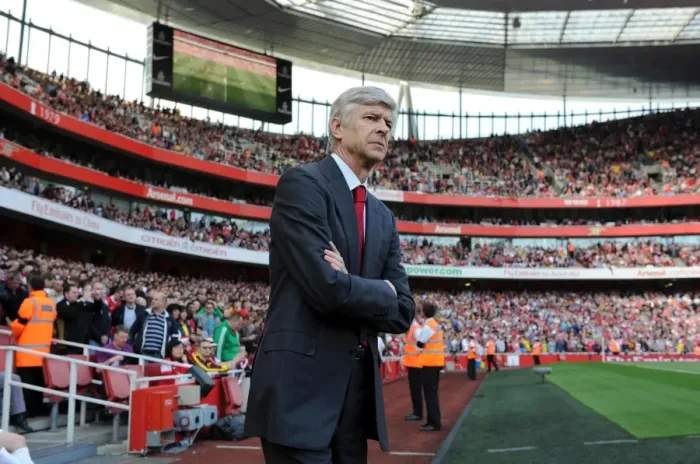 Framed Print : Arsene Wenger at Emirates: Arsenal vs Liverpool, 1-1 Barclays Premier League, April 17, 2011