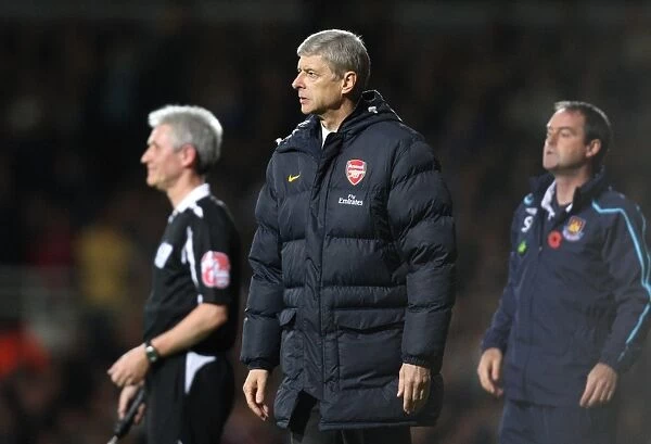 Arsene Wenger Guides Arsenal to a 2-0 Victory over West Ham United, Barclays Premier League, Upton Park, 2008