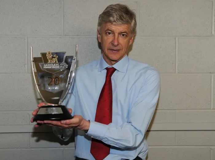 Framed Print : Arsene Wenger Honored with Premier League Greatest Team Award after West Bromwich Albion vs. Arsenal Match (2011-12) Framed Print : Arsene Wenger Honored with Premier League Greatest Team Award after West Bromwich Albion vs. Arsenal Match (2011-12)