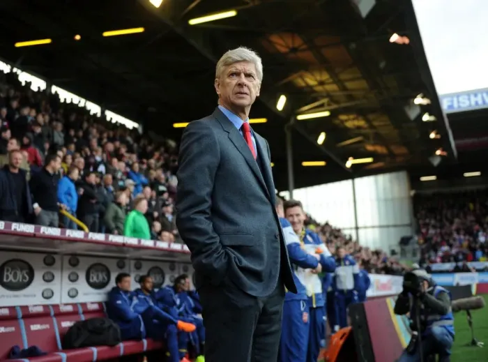 Framed Print : Arsene Wenger: Intense Focus at Burnley's Turf Moor (Premier League 2015)