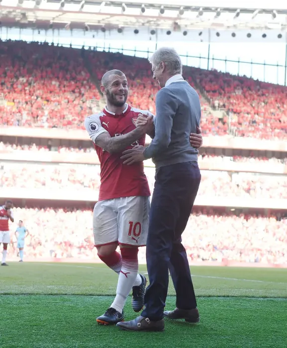 Framed Print : Arsene Wenger and Jack Wilshere: A Moment with Arsenal during the 2017-18 Premier League Season