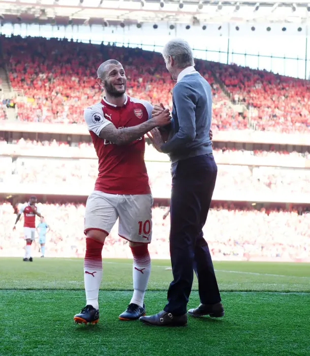 Framed Print : Arsene Wenger and Jack Wilshere: A Moment from Arsenal's 2017-18 Premier League Season Framed Print : Arsene Wenger and Jack Wilshere: A Moment from Arsenal's 2017-18 Premier League Season