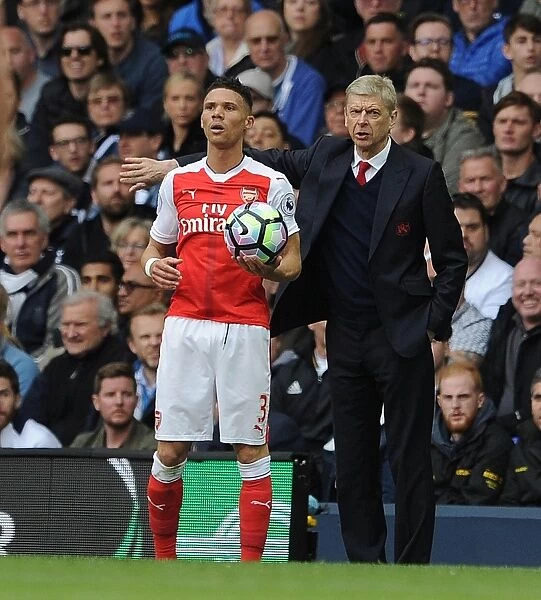 Arsene Wenger and Kieran Gibbs: A Behind-the-Scenes Moment at Tottenham Hotspur vs. Arsenal (2016-17)