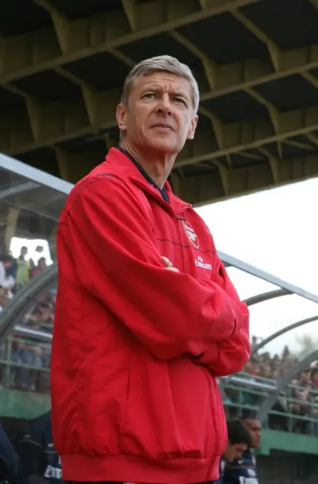 Framed Print : Arsene Wenger Leading Arsenal: 2008 Battle Against Szombathely