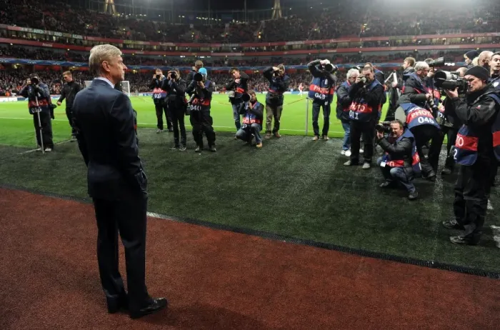 Framed Print : Arsene Wenger Leading Arsenal FC in the UEFA Champions League Against Montpellier Herault SC (2012-13) Framed Print : Arsene Wenger Leading Arsenal FC in the UEFA Champions League Against Montpellier Herault SC (2012-13)