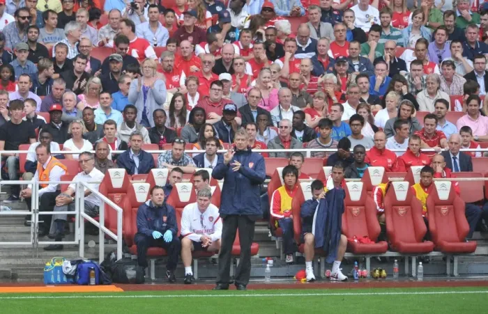 Framed Print : Arsene Wenger Leading Arsenal Against Liverpool, 2011-2012 Premier League Framed Print : Arsene Wenger Leading Arsenal Against Liverpool, 2011-2012 Premier League