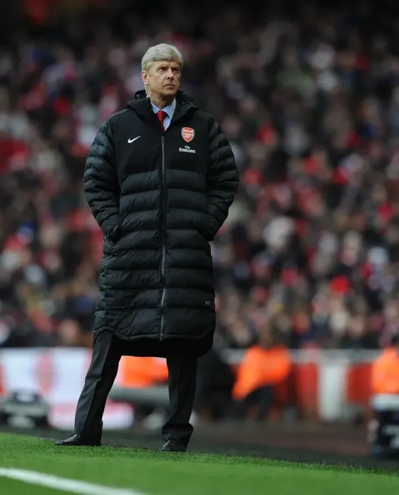Framed Print : Arsene Wenger Leading Arsenal Against Reading in the Premier League, 2013