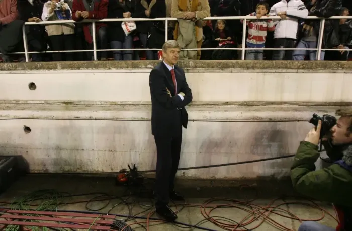 Framed Print : Arsene Wenger Leading Arsenal to Victory: 3-1 Over Sevilla, UEFA Champions League, 2007