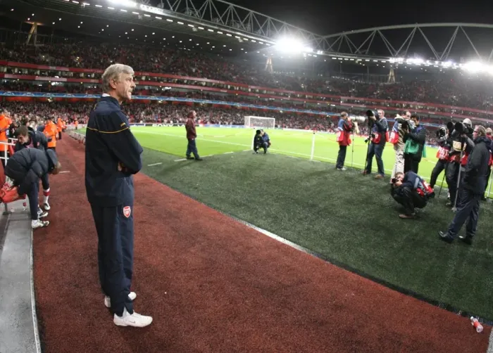 Framed Print : Arsene Wenger Leads Arsenal to 4:0 Victory over FC Porto in Champions League Group Stage at Emirates Stadium