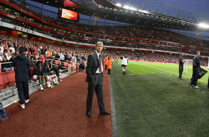 Framed Print : Arsene Wenger Leads Arsenal to 4:0 Victory over FC Twente in Champions League