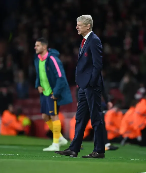 Framed Print : Arsene Wenger Leads Arsenal Against Atletico Madrid in Europa League Semi-Final