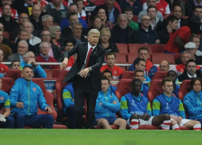 Framed Print : Arsene Wenger Leads Arsenal Against Besiktas in Champions League Qualifier (2014)