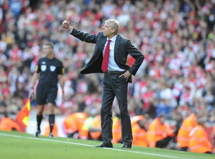Framed Print : Arsene Wenger Leads Arsenal Against Chelsea in the Premier League, 2012