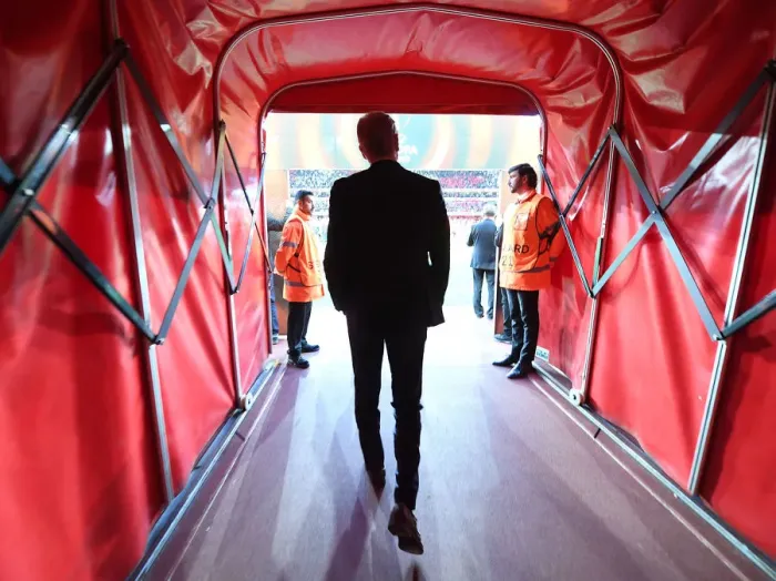 Framed Print : Arsene Wenger Leads Arsenal in Europa League Semi-Final Clash Against Atletico Madrid