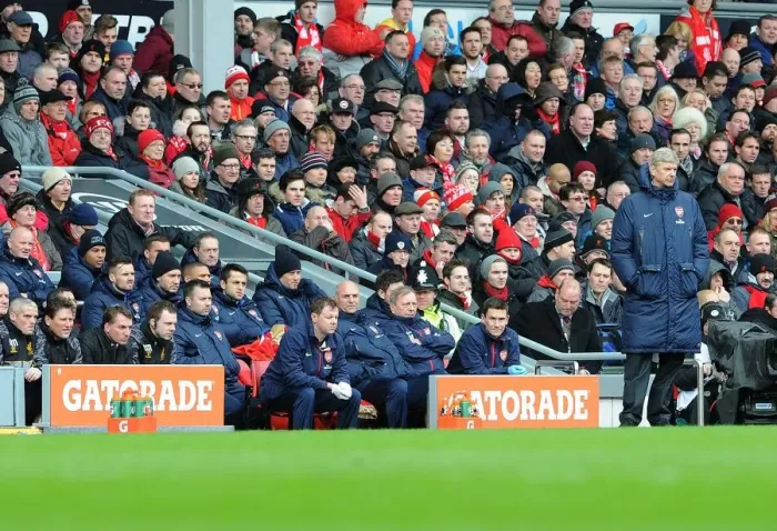 Framed Print : Arsene Wenger Leads Arsenal Against Liverpool in Premier League Clash (2013-14)
