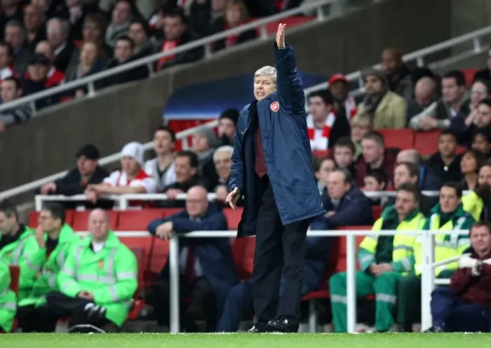 Framed Print : Arsene Wenger Leads Arsenal Against Liverpool in UEFA Champions League Quarter Final at Emirates Stadium, 2008
