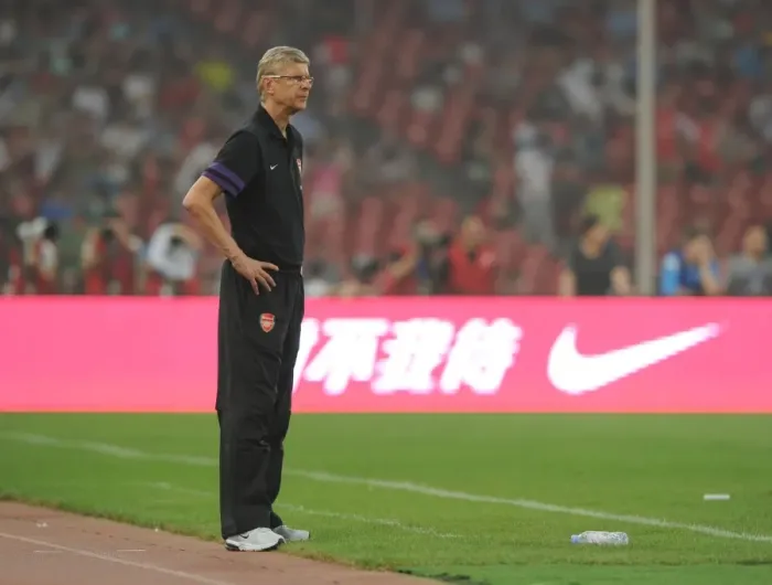 Framed Print : Arsene Wenger Leads Arsenal Against Manchester City in Beijing Pre-Season Clash (2012)