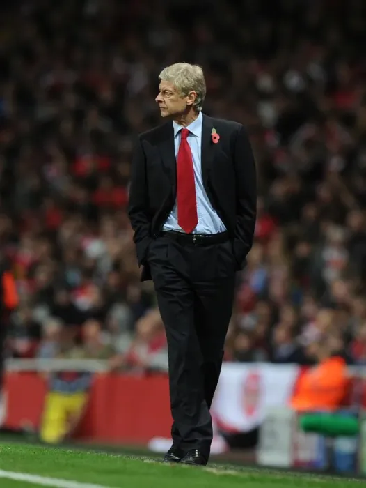 Framed Print : Arsene Wenger Leads Arsenal Against Marseille in Champions League, 2011