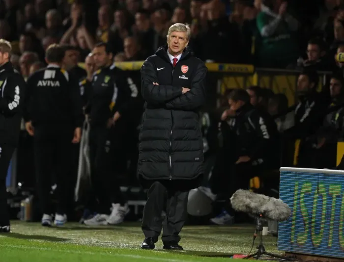 Framed Print : Arsene Wenger Leads Arsenal Against Norwich City in the 2012-13 Premier League
