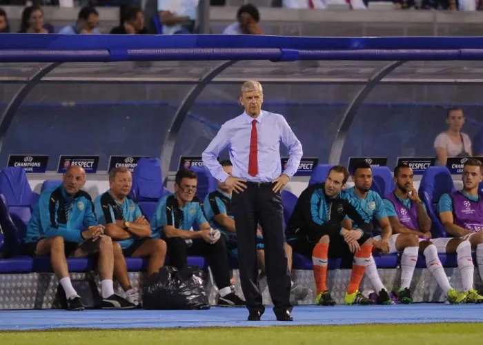 Framed Print : Arsene Wenger Leads Arsenal in UEFA Champions League Clash Against Dinamo Zagreb (September 2015)