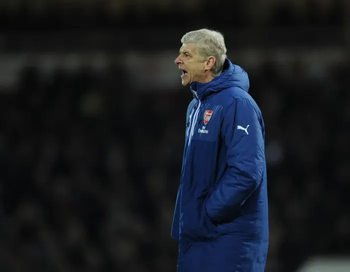 Framed Print : Arsene Wenger Leads Arsenal Against West Ham United in the 2014-15 Premier League