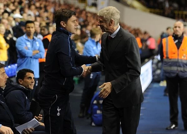 Arsene Wenger and Mauricio Pochettino Pre-Match Handshake: Tottenham vs Arsenal, Capital One Cup 2015 / 16