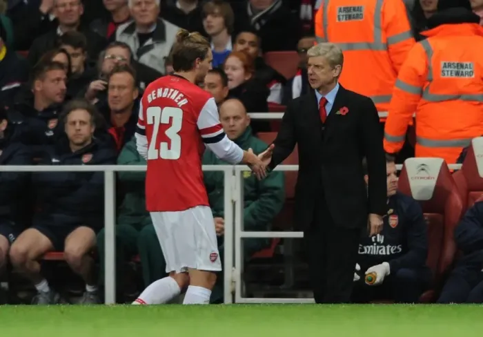 Framed Print : Arsene Wenger and Nicklas Bendtner: A Moment After Substitution - Arsenal vs Chelsea, Capital One Cup 2013-14 Framed Print : Arsene Wenger and Nicklas Bendtner: A Moment After Substitution - Arsenal vs Chelsea, Capital One Cup 2013-14
