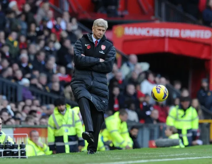Framed Print : Arsene Wenger at Old Trafford: Clash of the Titans (Manchester United vs. Arsenal, 2012-13)