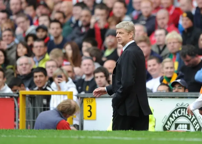 Framed Print : Arsene Wenger at Old Trafford: Manchester United vs. Arsenal, Premier League 2011-12 Framed Print : Arsene Wenger at Old Trafford: Manchester United vs. Arsenal, Premier League 2011-12