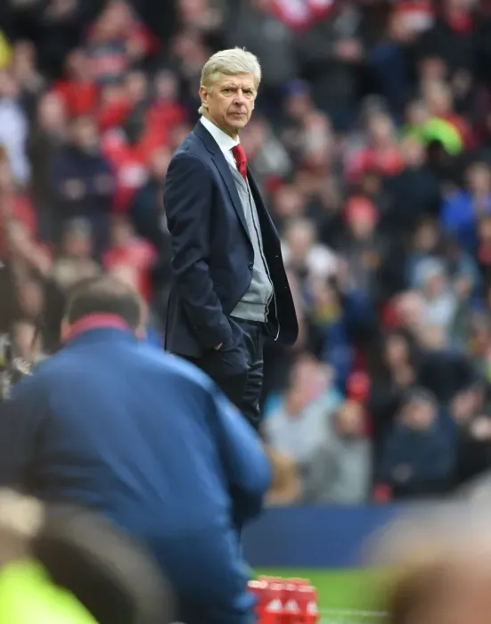 Framed Print : Arsene Wenger at Old Trafford: A Premier League Battle between Arsenal and Manchester United (2017-18)
