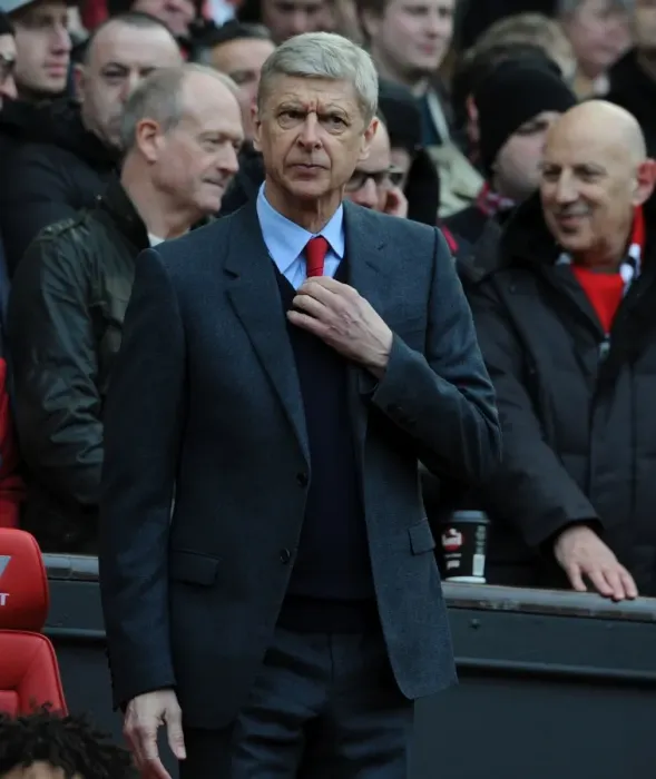 Framed Print : Arsene Wenger at Old Trafford: Premier League Showdown between Manchester United and Arsenal, 2015 / 16