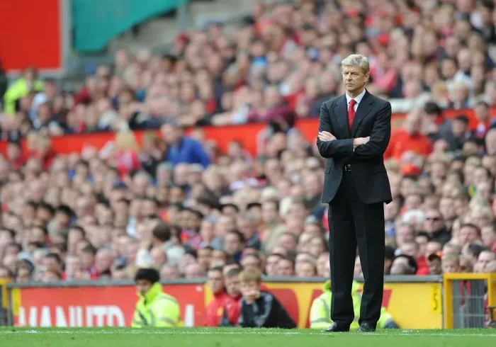 Framed Print : Arsene Wenger at Old Trafford: A Premier League Showdown between Manchester United and Arsenal (2011)
