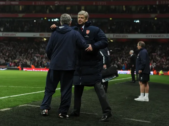 Framed Print : Arsene Wenger and Pat Rice Celebrate Arsenal's Victory over Newcastle United (2011-12) Framed Print : Arsene Wenger and Pat Rice Celebrate Arsenal's Victory over Newcastle United (2011-12)