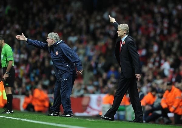 Arsene Wenger and Pat Rice Lead Arsenal FC in 2011-12 UEFA Champions League Clash against Olympique de Marseille