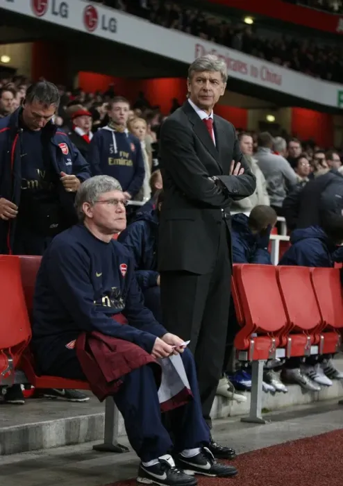 Framed Print : Arsene Wenger and Pat Rice: Leading Arsenal to Victory, 2:0 over Blackburn Rovers, Emirages Stadium, London, 2008