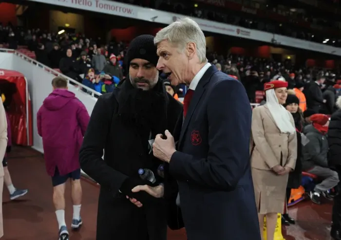 Framed Print : Arsene Wenger and Pep Guardiola Face Off: Arsenal v Manchester City, Premier League 2017-18 Framed Print : Arsene Wenger and Pep Guardiola Face Off: Arsenal v Manchester City, Premier League 2017-18
