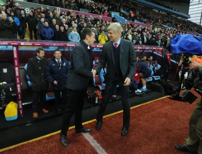 Framed Print : Arsene Wenger and Remi Garde's Pre-Match Handshake: Aston Villa vs. Arsenal, Premier League 2015-16 Framed Print : Arsene Wenger and Remi Garde's Pre-Match Handshake: Aston Villa vs. Arsenal, Premier League 2015-16