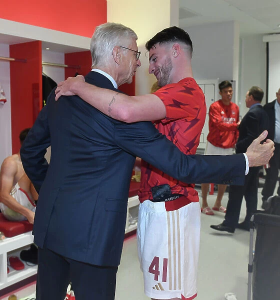 Arsene Wenger Reunites with Declan Rice: Arsenal vs AS Monaco at Emirates Stadium (2023-24 Emirates Cup)