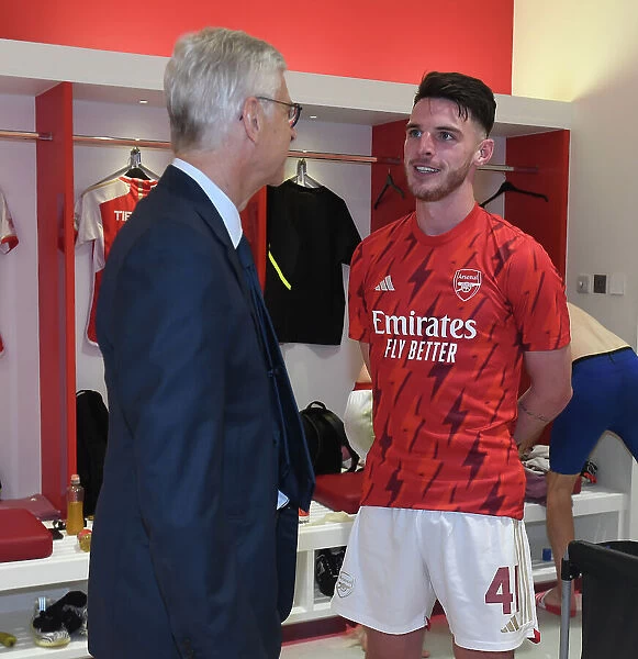 Arsene Wenger Reunites with Declan Rice at Arsenal's Emirates Cup 2023
