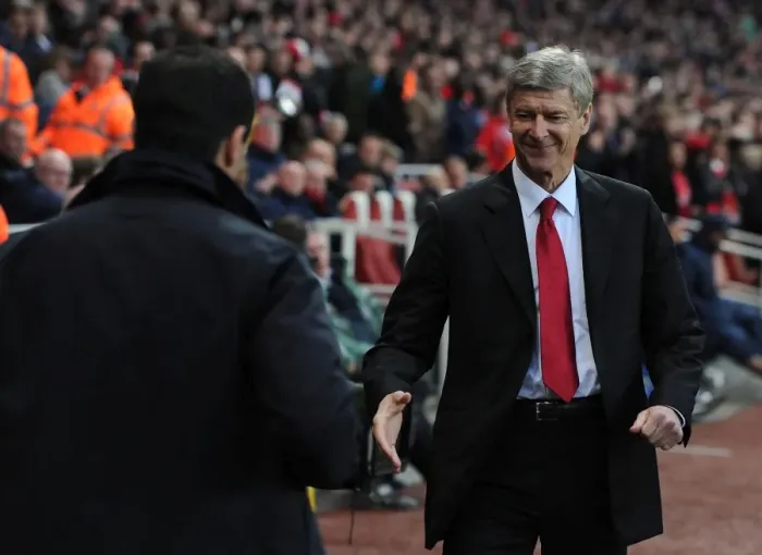 Framed Print : Arsene Wenger and Roberto Martinez Pre-Match Handshake: Arsenal vs. Wigan Athletic, Premier League, 2011-12 Framed Print : Arsene Wenger and Roberto Martinez Pre-Match Handshake: Arsenal vs. Wigan Athletic, Premier League, 2011-12