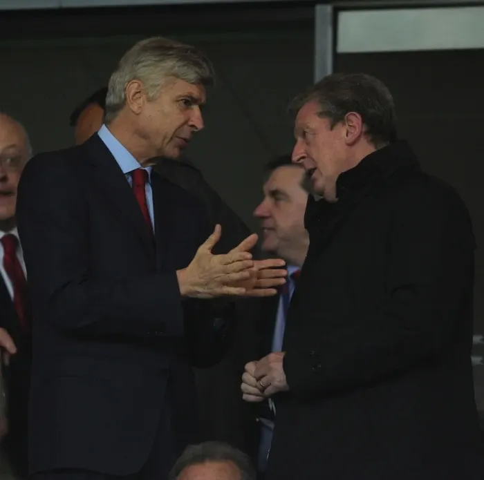 Framed Print : Arsene Wenger and Roy Hodgson's Pre-Match Chat: Arsenal FC vs. FC Schalke 04, UEFA Champions League (2012) Framed Print : Arsene Wenger and Roy Hodgson's Pre-Match Chat: Arsenal FC vs. FC Schalke 04, UEFA Champions League (2012)