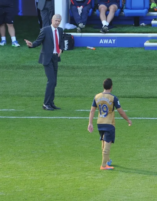 Framed Print : Arsene Wenger and Santi Cazorla: A Moment of Connection during the Leicester City vs. Arsenal Match, 2015 Framed Print : Arsene Wenger and Santi Cazorla: A Moment of Connection during the Leicester City vs. Arsenal Match, 2015